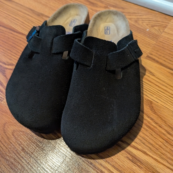 Birkenstock Boston Soft FootbedSuede Leather - Black - Picture 13 of 14
